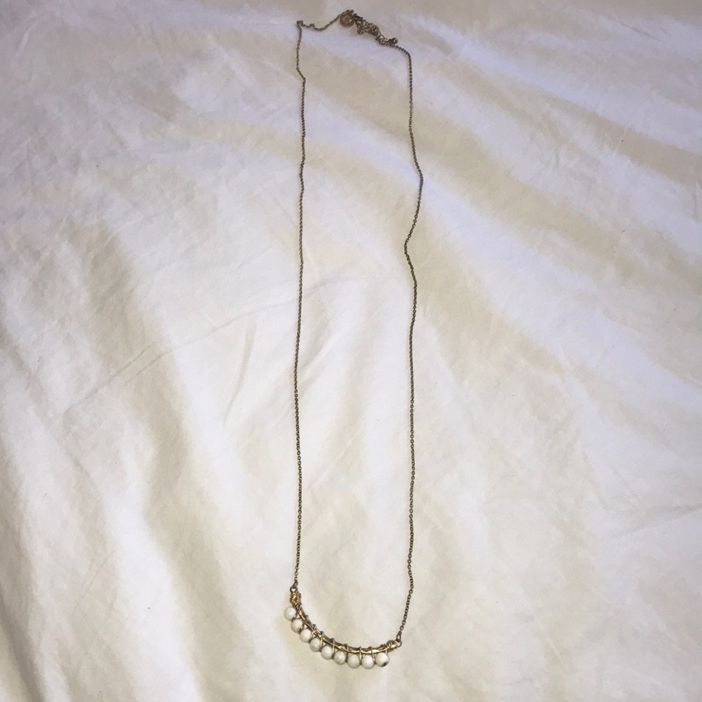 Dainty White Beaded Necklace